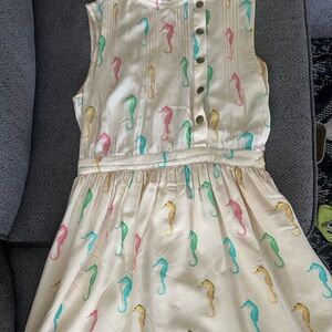 Seahorse Print Cream Dress
